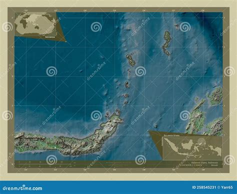 Sulawesi Utara, Indonesia. Wiki. Labelled Points of Cities Stock Image - Image of atlas, utara ...