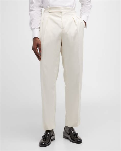 Brunello Cucinelli Men's Hollywood Glamour Pleated Pants | Neiman Marcus