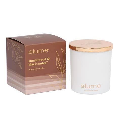 Sandalwood & Black Amber Soy Candles - Elume Australian Handmade Candles