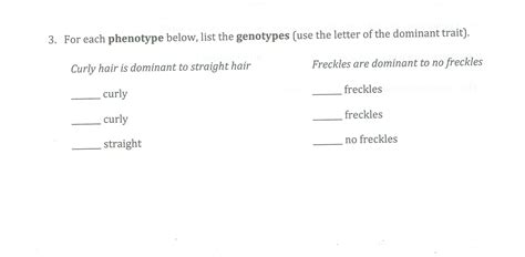 Answered: 3. For each phenotype below, list the genotypes (use the ...