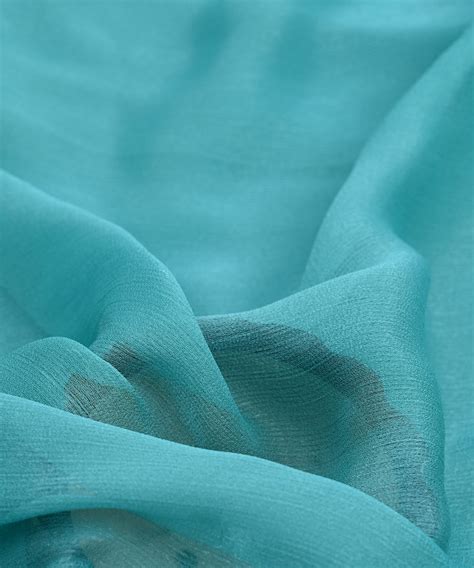 Buy Sea Green Plain Dyed Simmer Chiffon Fabric Online at Wholesale ...