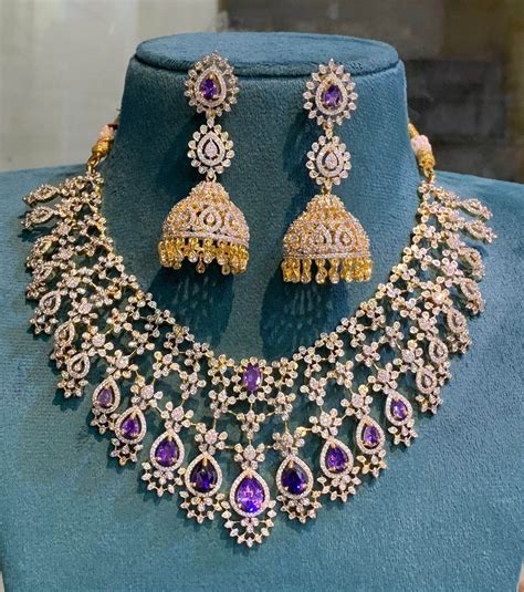 American Diamond Stones Bridal Neck Set – Nakshatra Jewels
