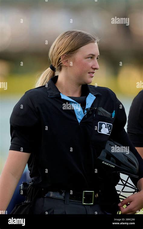 Umpire Breanna Johnson before an MiLB Florida State League baseball ...