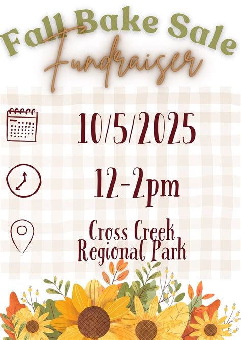 Fall Bake Sale Fundraiser, Cross Creek Regional Park, Fountain, 5 ...