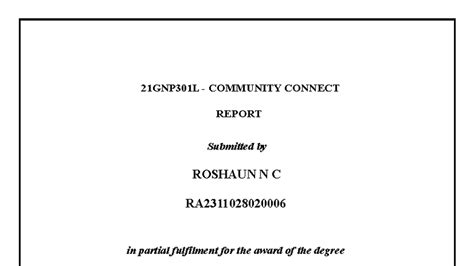 21GNP301L Community Connect Report: Engaging with EARAM NGO - Studocu