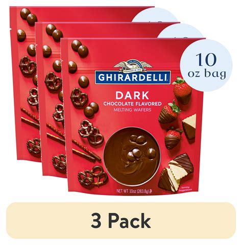 (3 pack) GHIRARDELLI Dark Chocolate Flavored Melting Wafers, 10 oz Bag ...