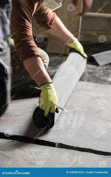 Waterproofing and Resin on the Floor, Installation of Waterproofing on ...