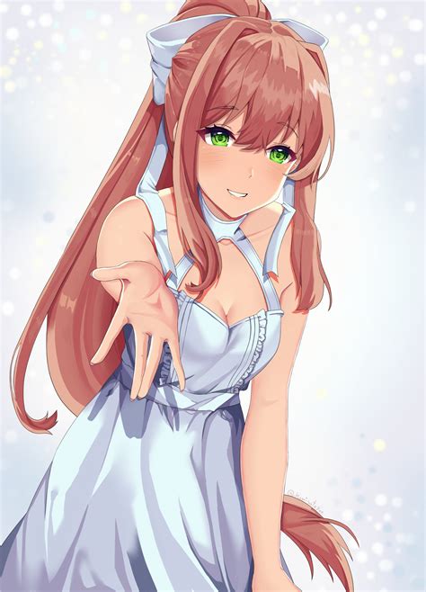monika (doki doki literature club) drawn by kamisatoyuu | Danbooru