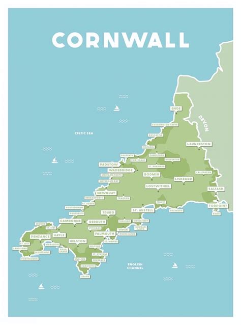 Printable Map Of Cornwall Uk