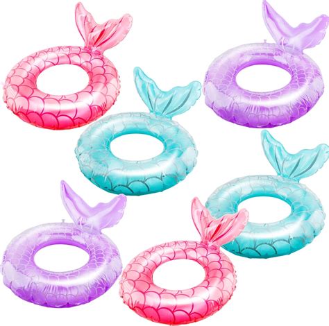 Amazon.com: Fahacop 6 Pcs Kids Inflatable Swimming Ring Inflatable ...