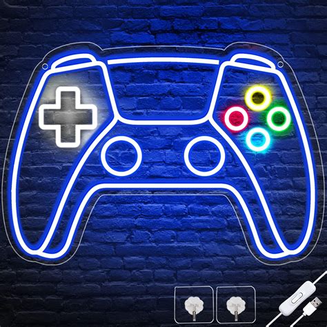Gamer Neon Sign, LED Game Controller Gamepad Gaming Neon Light Sign for ...
