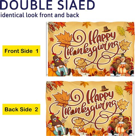 Buy Bonsai Tree Thanksgiving Flag 3x5 Ft, Double Sided Turkey Gnomes ...