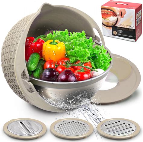Amazon.com: 4-1 Colander with Mixing Bowl Set - Pasta Strainer ...
