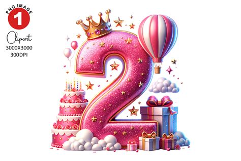 2nd Birthday Clipart, Happy Birthday Graphic by TheDigitalStore247 ...