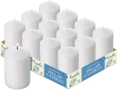 HYOOLA White Pillar Candles 2x3 Inch - 12 Pack Unscented Bulk Pillar ...