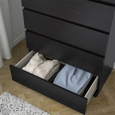 MALM chest of 6 drawers, black-brown, 80x123 cm (311/2x483/8") - IKEA