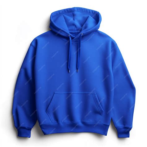 Royal Blue color Blank Hoodie mockup in front view on white background ...