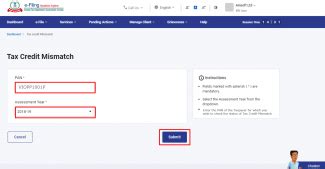 View Tax Credit Mismatch User Manual | Income Tax Department