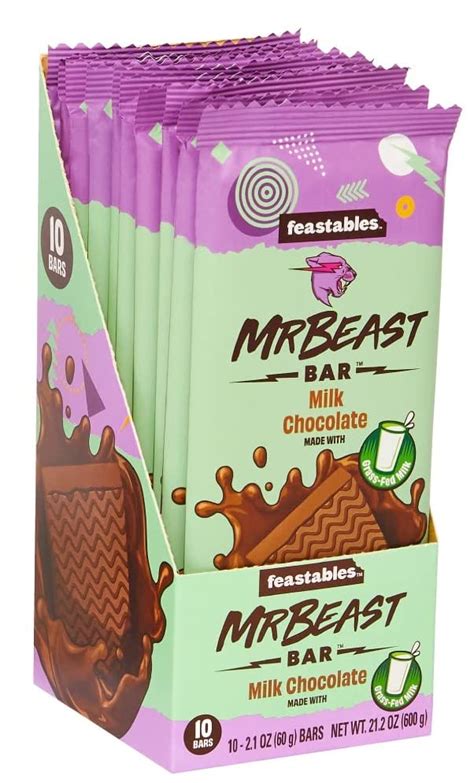 Buy Feastables MrBeast Milk Chocolate Bars - Made with Grass-Fed Milk ...