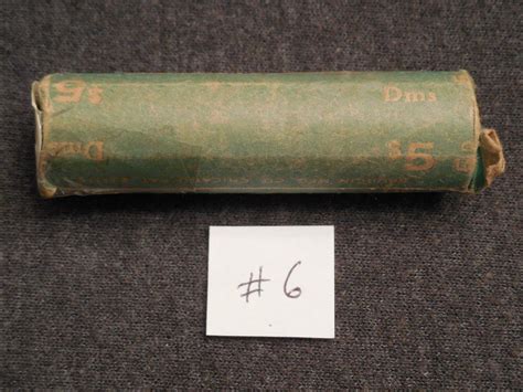 1955 S Roosevelt Dime Roll; Original Paper-Wrapped Roll; 50 BU Silver ...