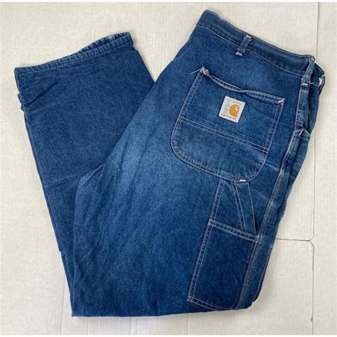 CARHARTT Men's Plaid Flannel Lined Blue Jeans 100 Years - Etsy