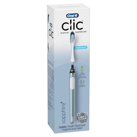 Amazon.com : Oral-B Clic Manual Toothbrush (Aqua) with 2 Replaceable ...