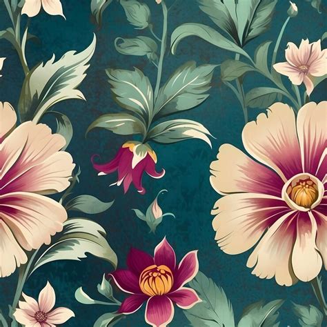 Seamless floral pattern in faded grand beauty style | Premium AI ...