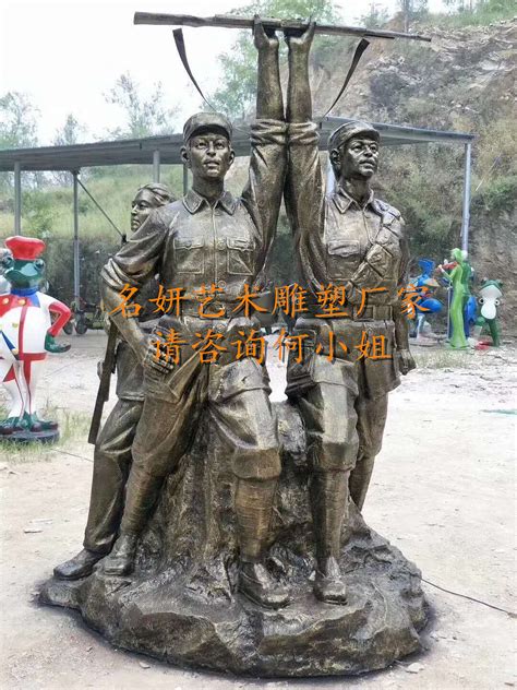 红色抗战主题公园巨型玻璃钢红军人物雕像装饰景观_美陈艺术雕塑-站酷ZCOOL