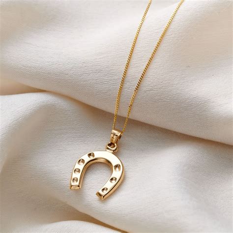 9ct Gold Horseshoe Pendant Necklace By Posh Totty Designs | Horseshoe ...