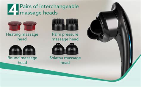 AGARO Regent Handheld Double Head Massager, 4 Massage Heads, 4 Modes ...