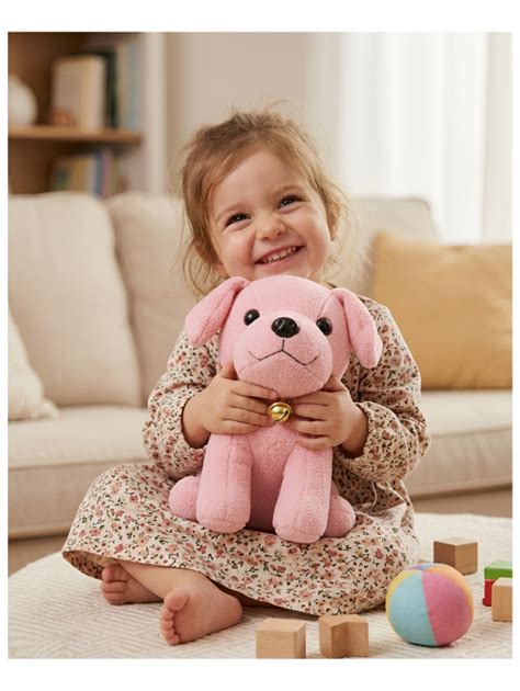 Light Pink Labrador Puppy Plush Soft Toy with Bell Collar – 7-Inch ...