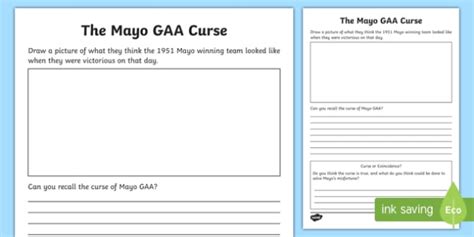 The Mayo GAA Curse Writing Activity Writing Template-Irish