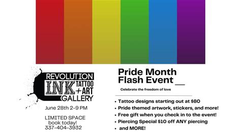 PRIDE tattoo flash event at Revolution Ink Tattoo and Art Gallery ...