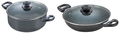 Buy Prestige Omega Deluxe Granite Kadai, 260mm, Black & Omega Deluxe ...