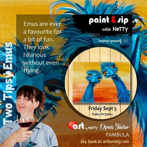Paint and Sip with Netty in Pambula - Two Tipsy Emus, Quondola St ...