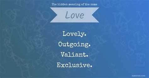 The hidden meaning of the name Love | Namious