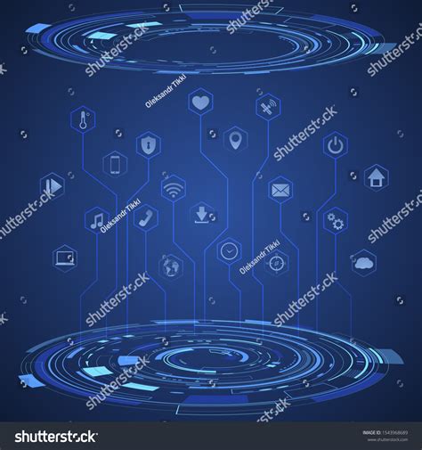 Digital Futuristic Technology Icons Vector Illustration Stock Vector ...