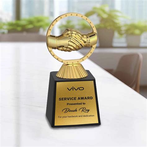 Purchase Top-Notch Handshake Gold Winner Trophies Online