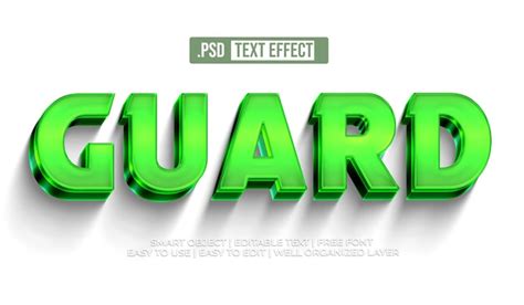 Guard text style effect | Free PSD