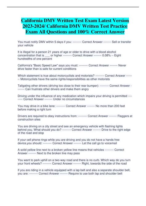 Image result for Written Test Practice DMV Study Guide California