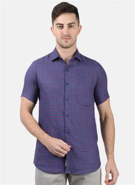 Buy Men Blue Check Shirts Online in India - Monte Carlo