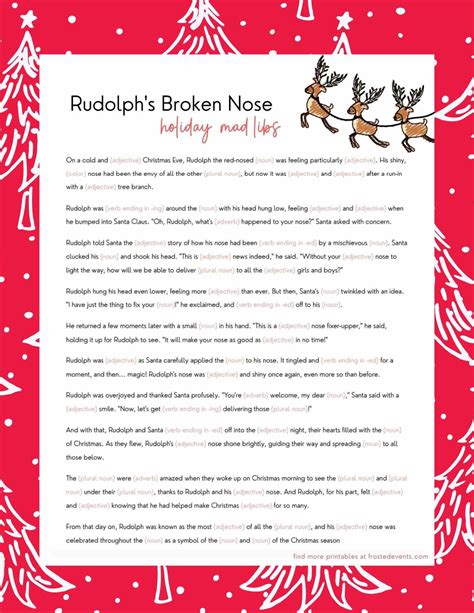 Christmas Mad Libs for Kids- Rudolph edition - Frosted Blog ...