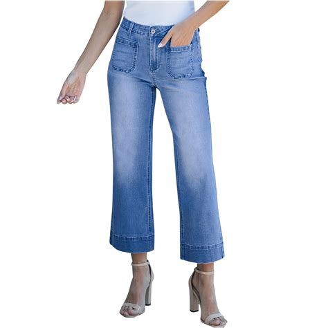 APEXFWDT Prime Day Clearance Wide Leg Jeans for Women High Waisted ...