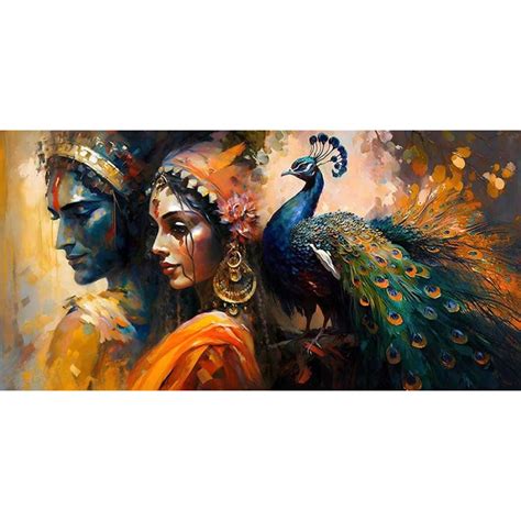 Modern art radha krishna Photo painting wall canvas