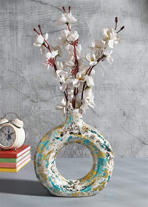 Get Donut Shaped Designer Flower Ceramic Handcrafted Round Polo Flower ...