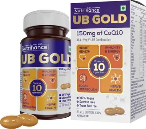 Buy JUBILANT NUTRIHANCE UB GOLD COENZYME Q10 150MG (30 VEG SOFTGELS ...