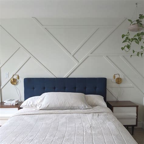 Geometric Accent Wall DIY Design - Wall Panels Bedroom, Feature Wall ...