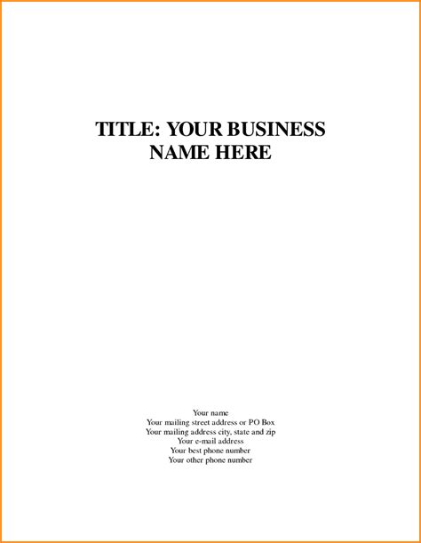 Business Plan Title Page 的图像结果