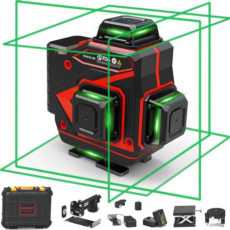Tile Laser Level 360 Self Leveling - Floor 4 x 360 Green Beam Cross ...