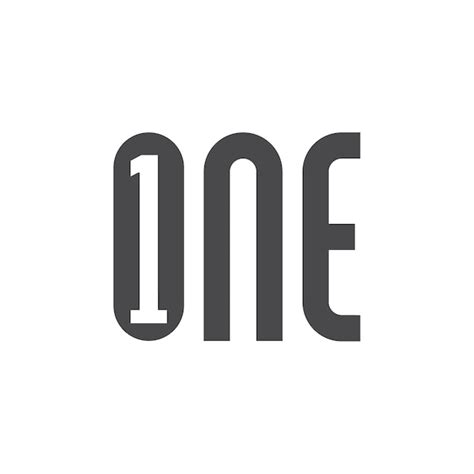 Number one negative space logo concept | Premium Vector